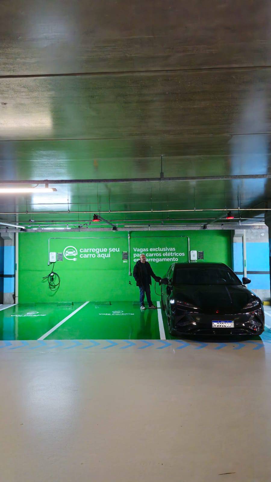 Vaga de recarga do Vale Parking, no Hospital da Unimed em Novo Hamburgo/RS